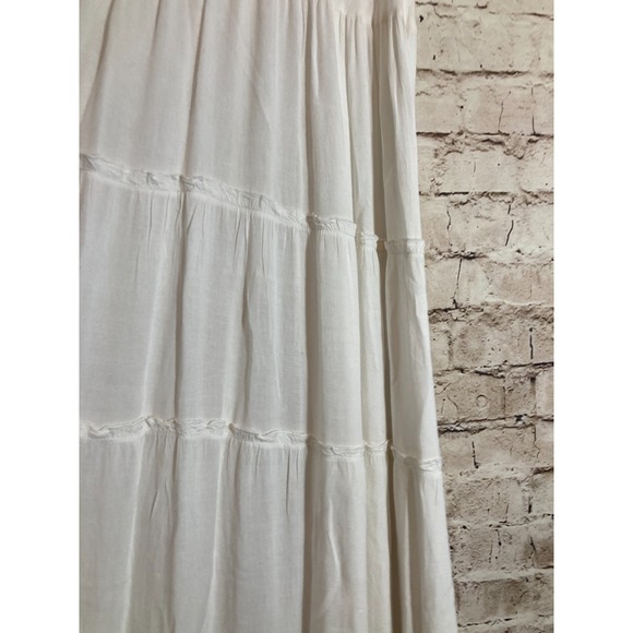 Emma G Broomstick Skirt Womens Medium White Tiered Country Cottage Romantic - Picture 4 of 11